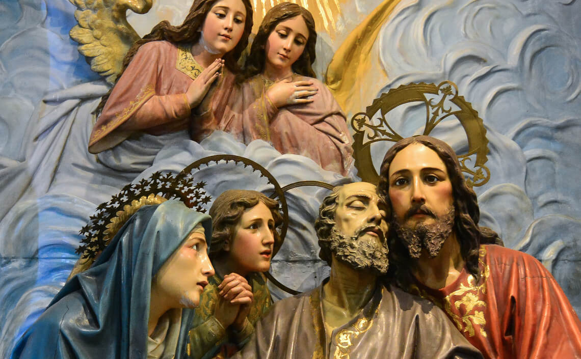 Jesús sostiene a José en su lecho de muerte